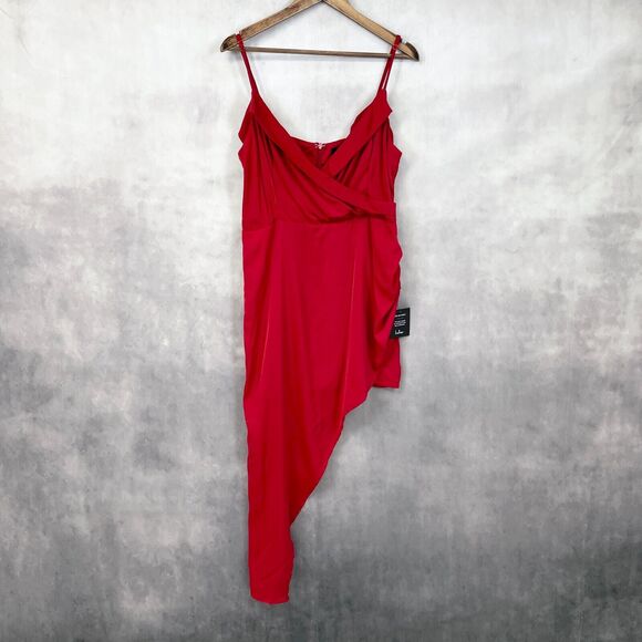 Lulus Womens Dress Lets Celebrate Tonight Size XLarge Red Cocktail Asymmetrical - Picture 1 of 11